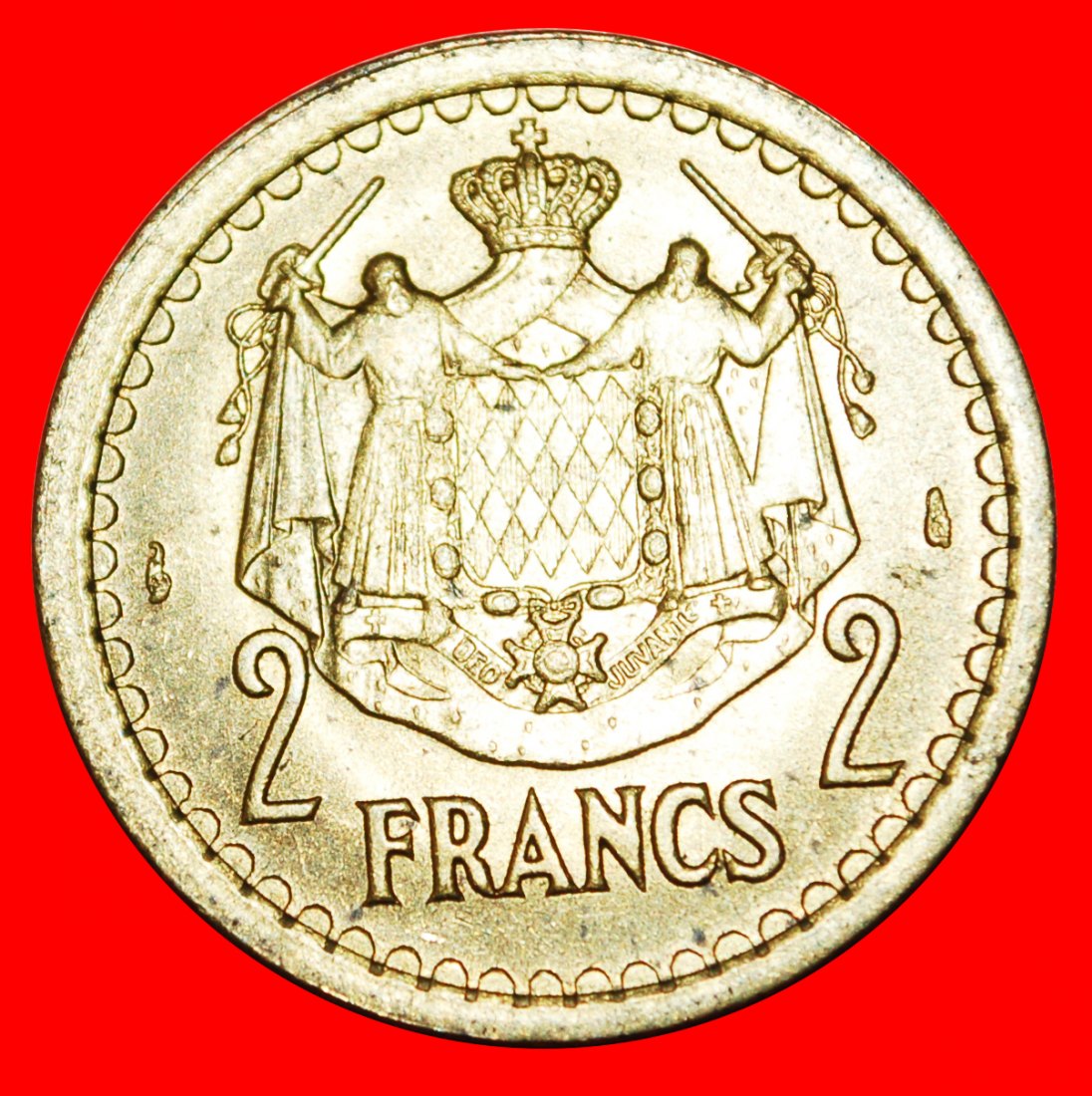  • FRANKREICH: MONACO ★ 2 FRANCS (1945) VZGL STEMPELGLANZ! OHNE VORBEHALT!   