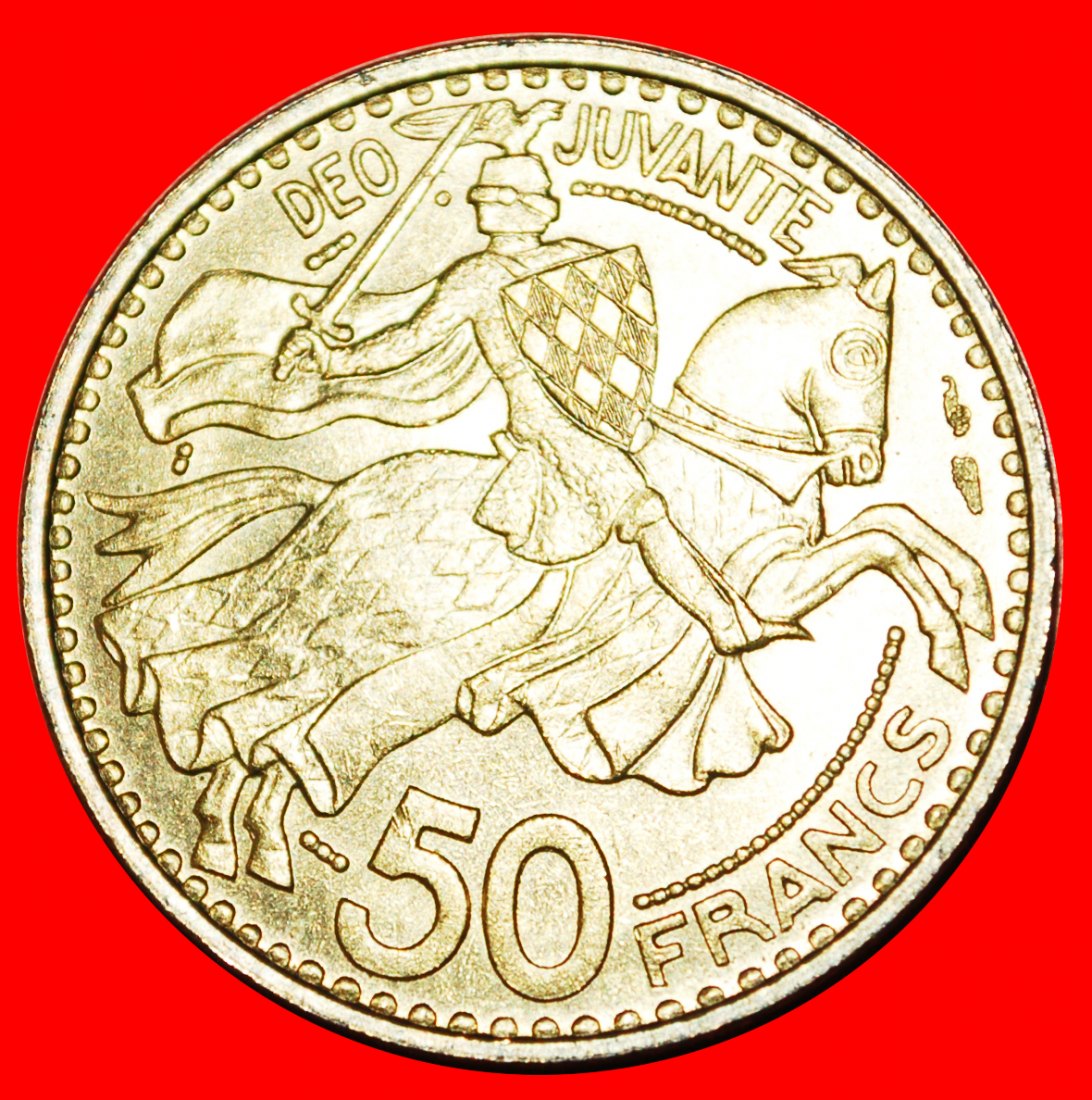 • FRANCE: MONACO ★ 50 FRANCS 1950 KNIGHT MINT LUSTER! LOW START ★ NO RESERVE!