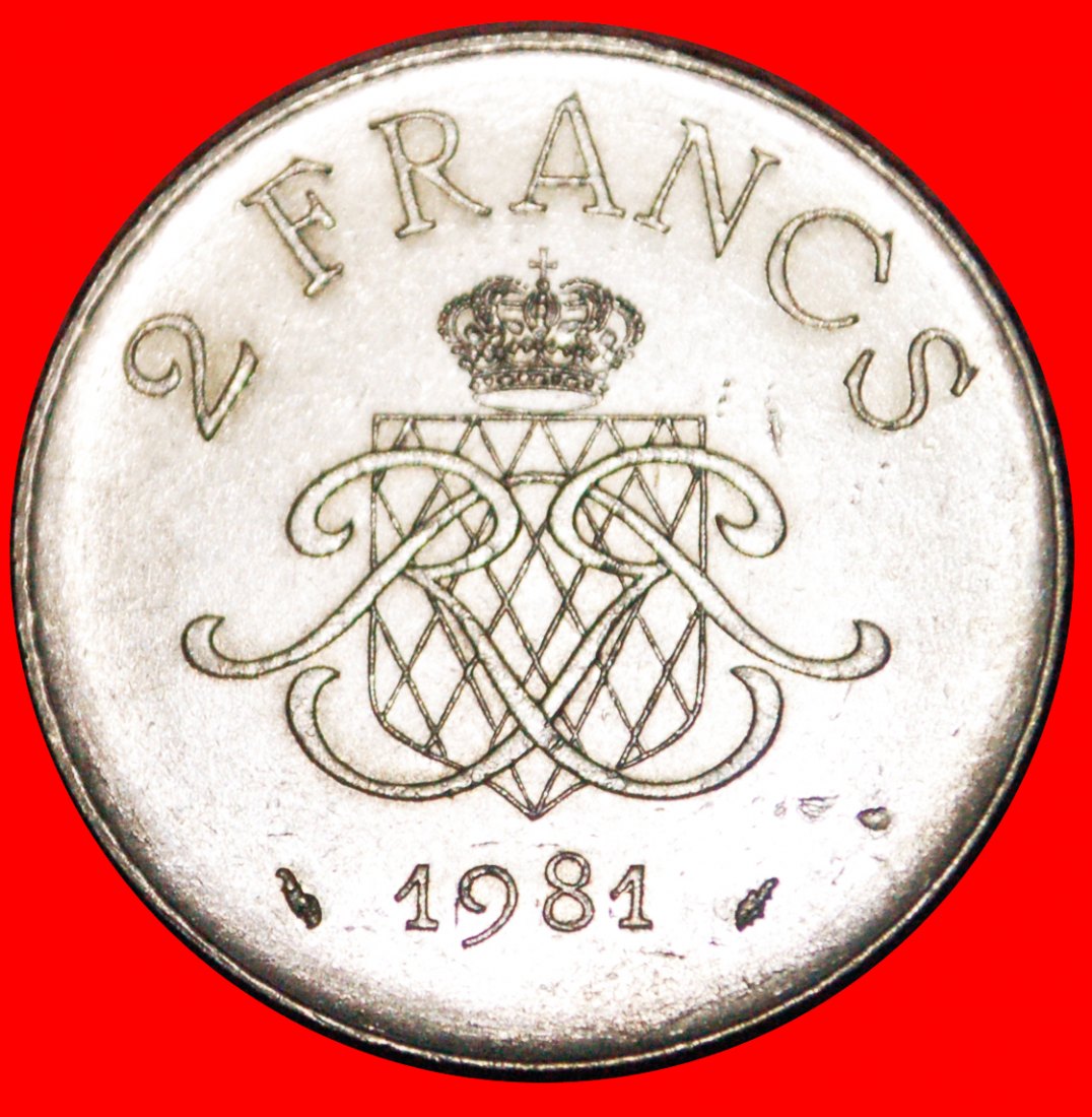 • FRANKREICH (1979-1982): MONACO ★ 2 FRANCS 1981 MONOGRAMM! OHNE VORBEHALT!   