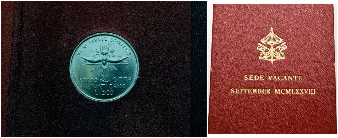 PEUS 4822 Vatikan 9,19 g Feinsilber. In Originaleinband. 500 Lire Sedisvakanz SILBER 1978 Uncirculated