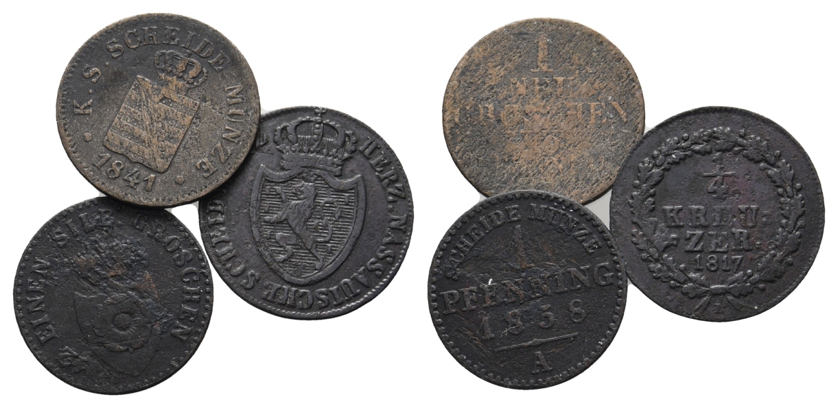  Altdeutschland; 3 Kleinmünzen   
