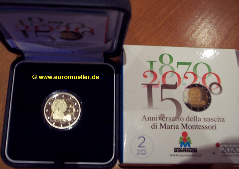 Italien 2 Euro Gedenkmünze 2020...M. Montessori   