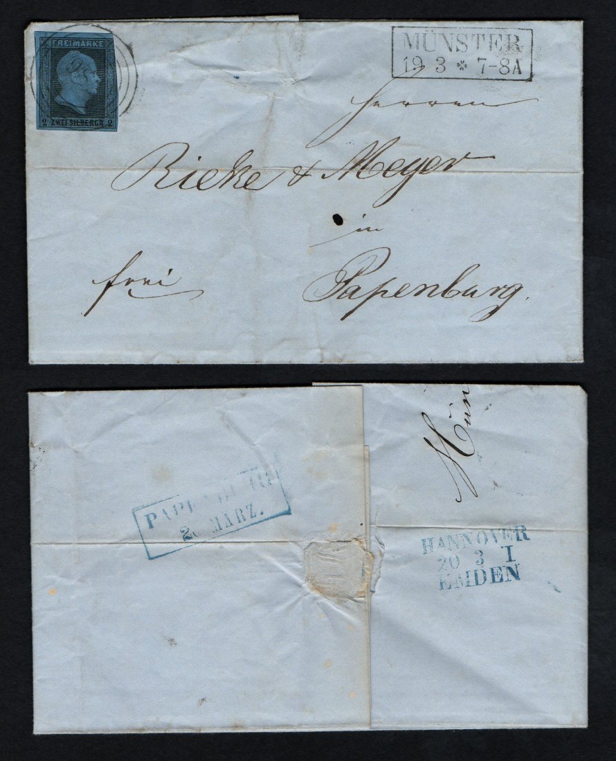  Preußen Mi 3 auf vollständigem Brief mit Inhalt von 19.3.1857   