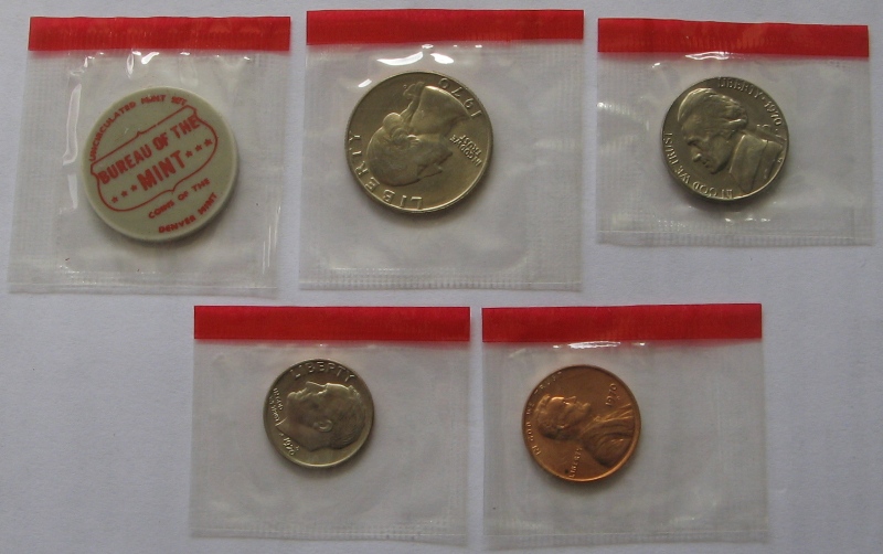  1970, USA, uncirculated  mint set, Denver  mint   