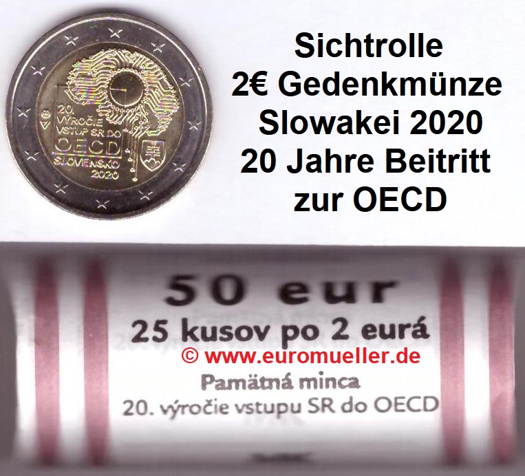 Slowakei Rolle...2 Euro Gedenkmünze 2020...OECD   