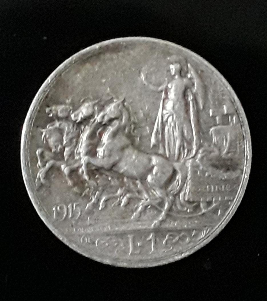 1 Lira 1915 - Vittorio Emanuele III XF Silver Original KM# 57 RARE