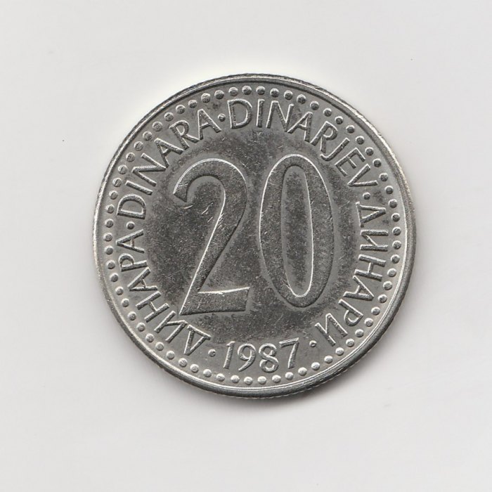  20 Dinara  Jugoslawien 1987 (M197)   