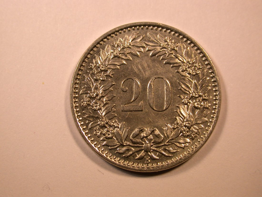E26 Schweiz 20 Rappen 1967 in vz-st Originalbilder