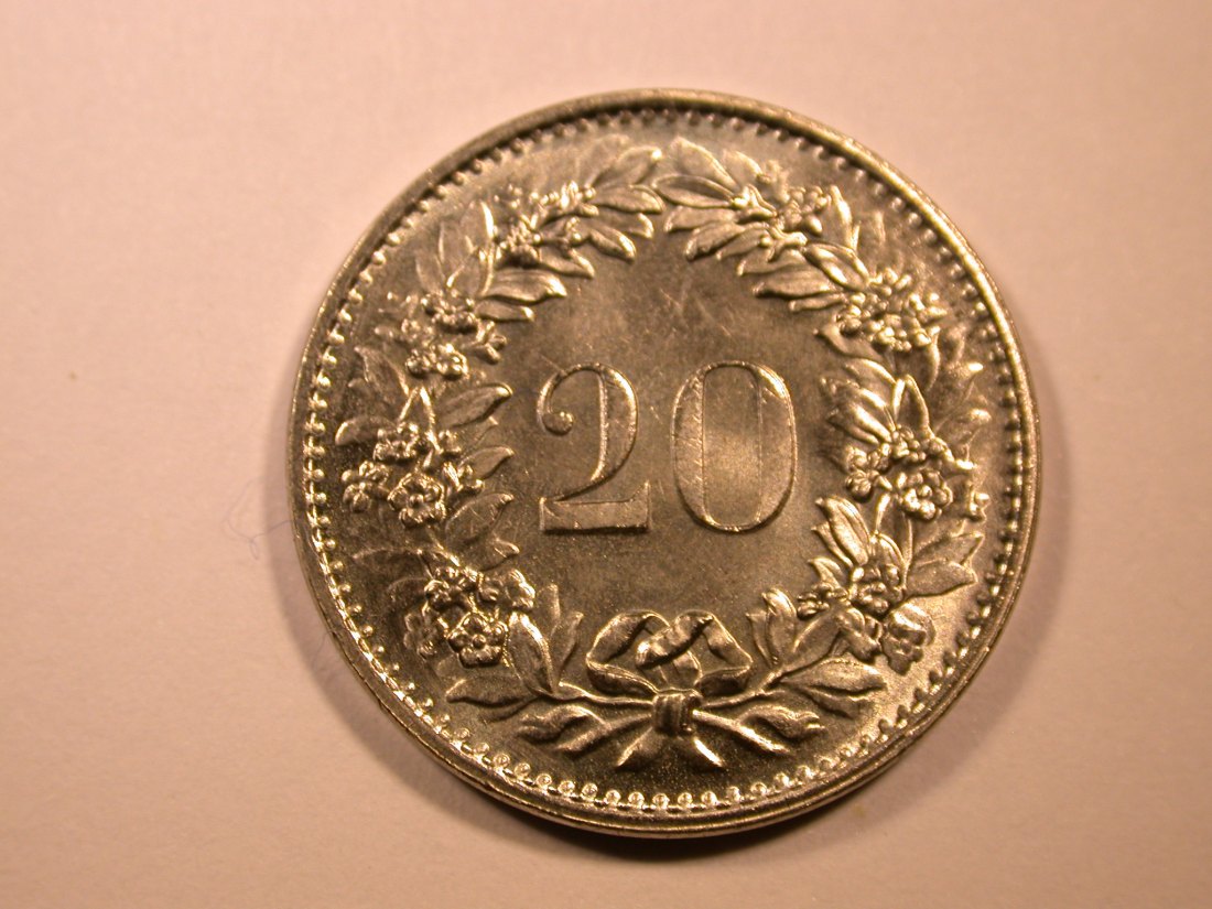 E26 Schweiz 20 Rappen 1970 in unc Originalbilder