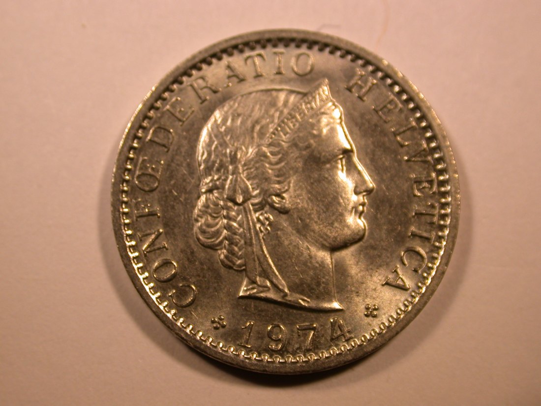  E26  Schweiz 20 Rappen 1974 in f. St  Originalbilder   