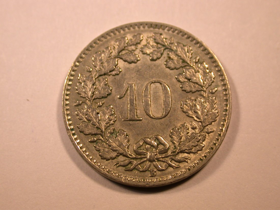E26 Schweiz 10 Rappen 1957 in ss-vz Originalbilder