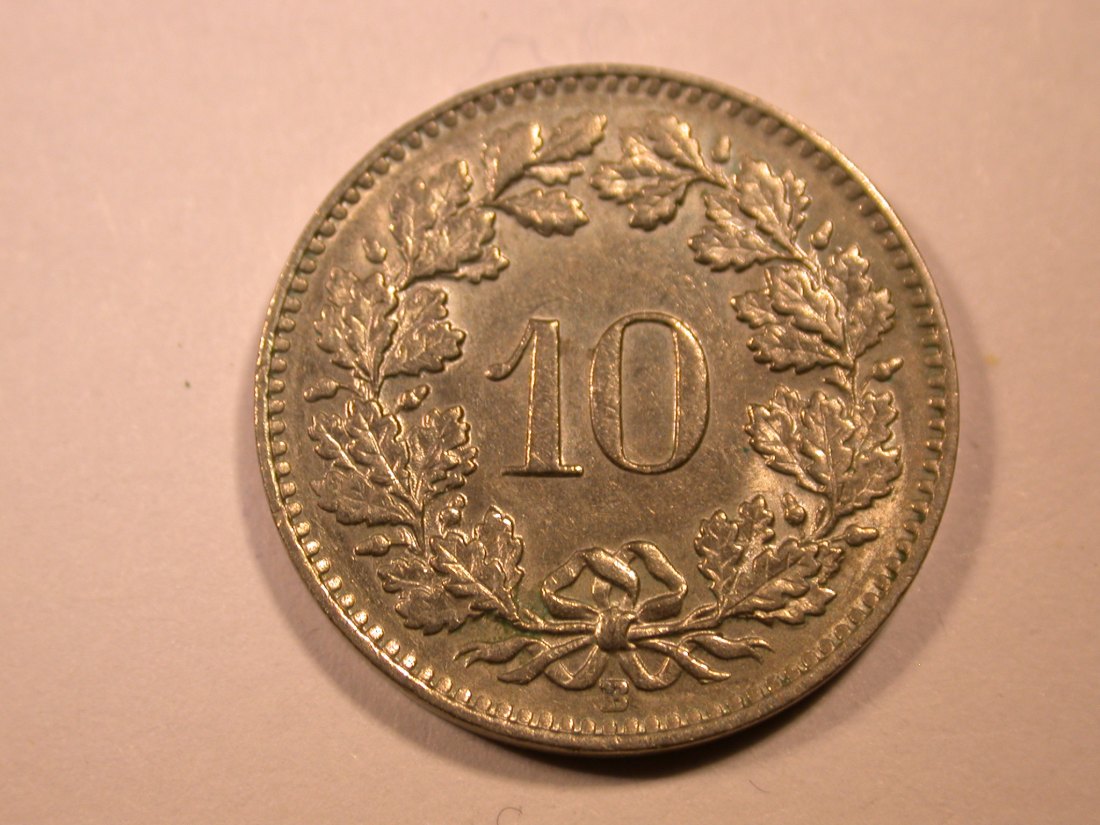 E26 Schweiz 10 Rappen 1962 in vz+ aus EA Originalbilder