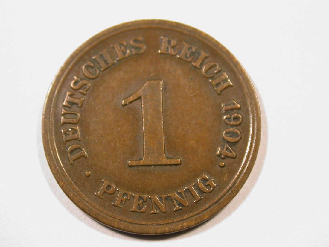 E26 KR 1 Pfennig 1904 E in ss+ Originalbilder