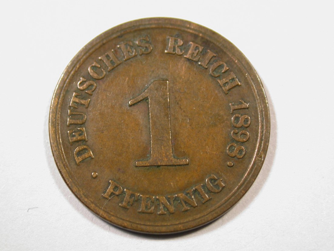 E26 KR 1 Pfennig 1898 E in ss Originalbilder