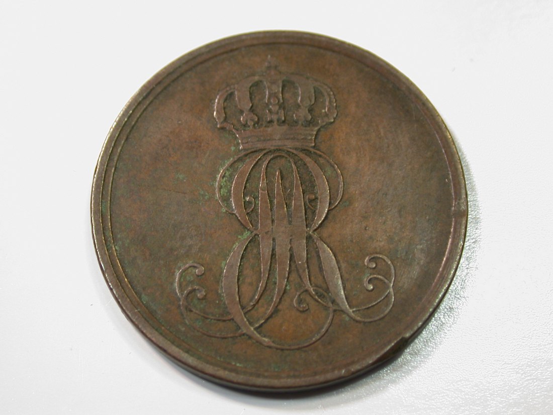  E27 Hannover  2 Pfennig  1850 in schön  Originalbilder   
