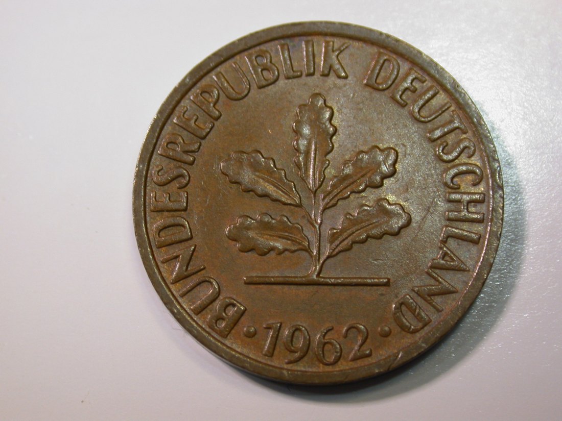  E27 BRD  2 Pfennig 1962 F in ss-vz   Originalbilder   