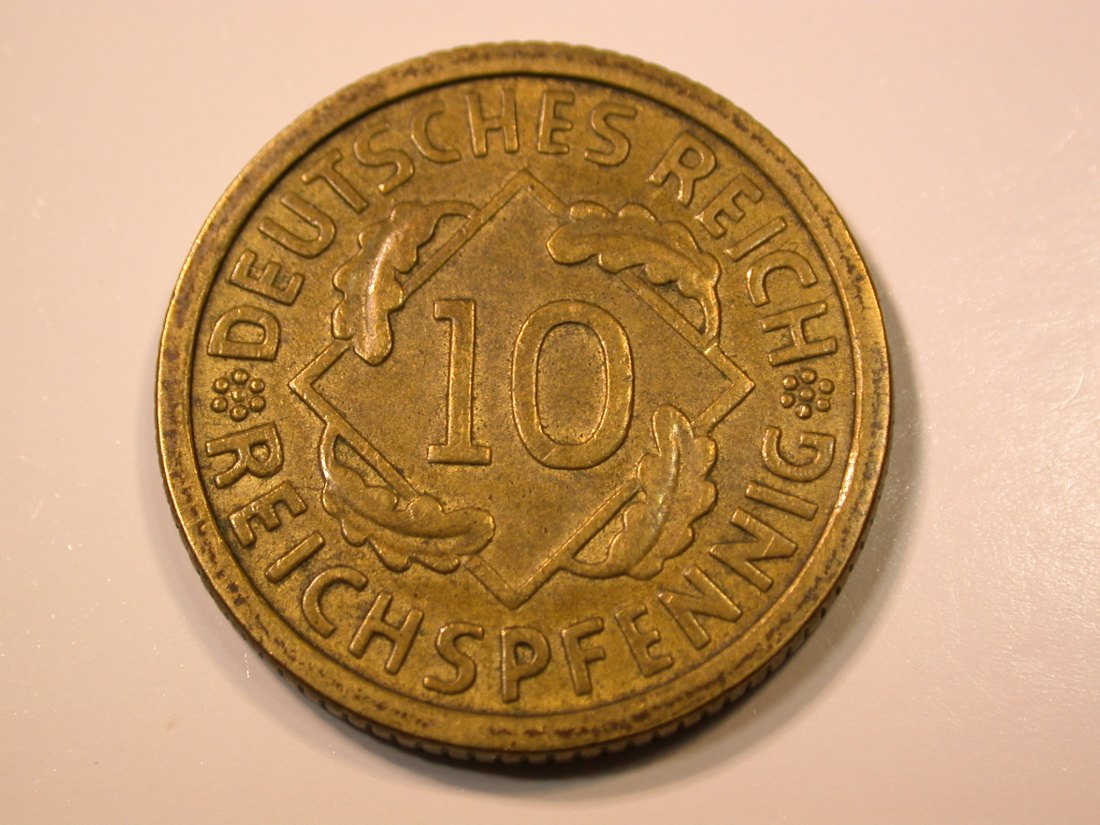 E27 Weimar 10 Reichspfennig 1935 D in ss-vz Originalbilder