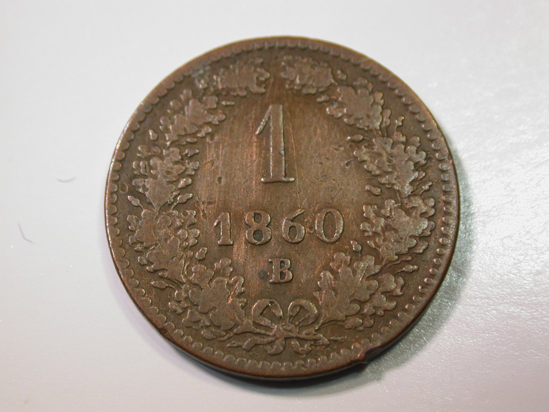  E27 Österreich  1 Kreuzer  1860 in ss   Originalbilder   