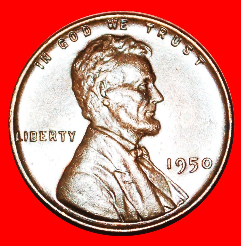  • WEIZEN PENNY (1909-1958): USA ★ 1 CENT 1950! LINCOLN (1809-1865) OHNE VORBEHALT!   