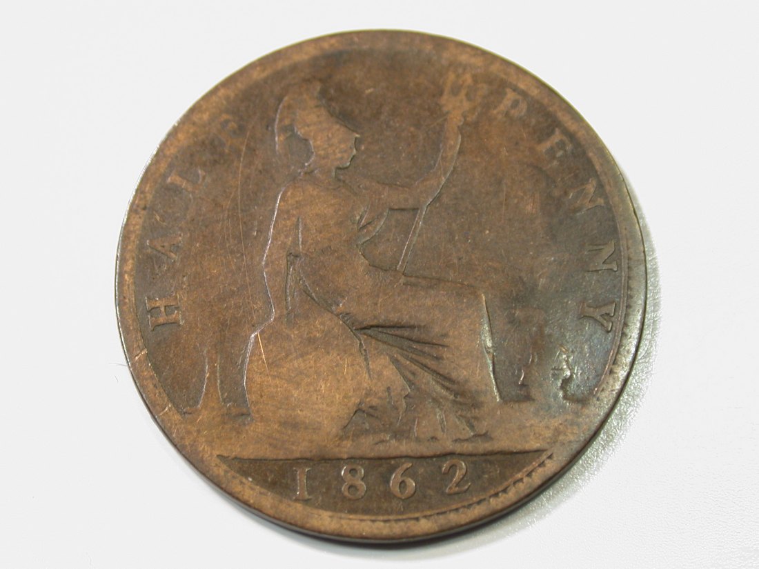  E27 Großbritannien  1/2 Penny 1862 in f.ss   Originalbilder   