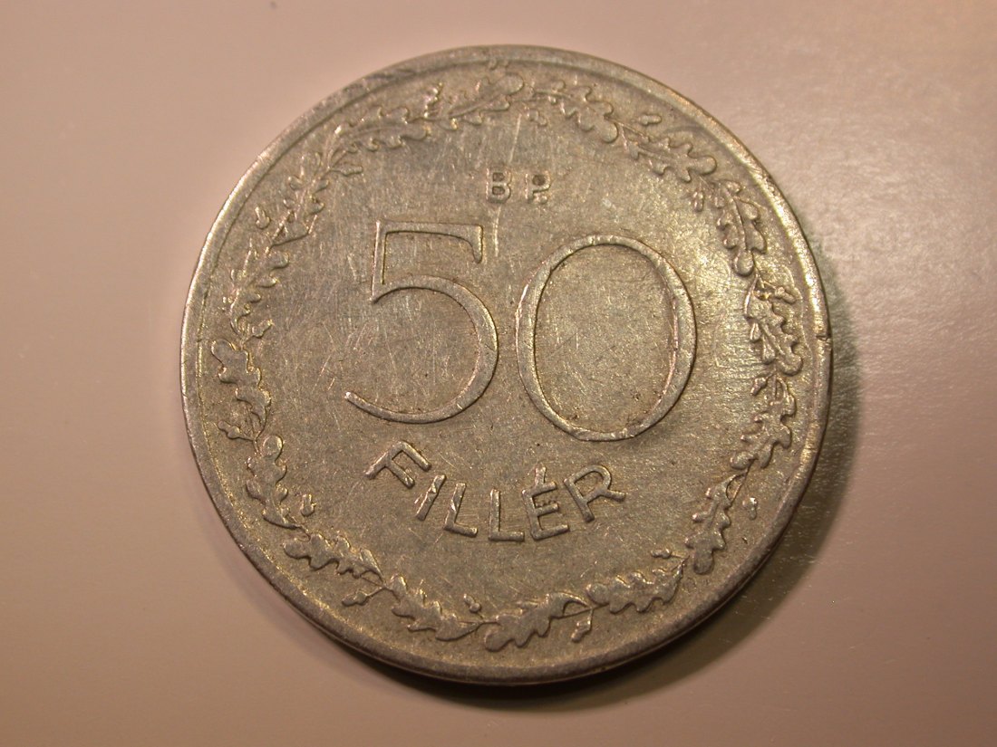 E27 Ungarn 50 Filler 1953 in ss+ Originalbilder