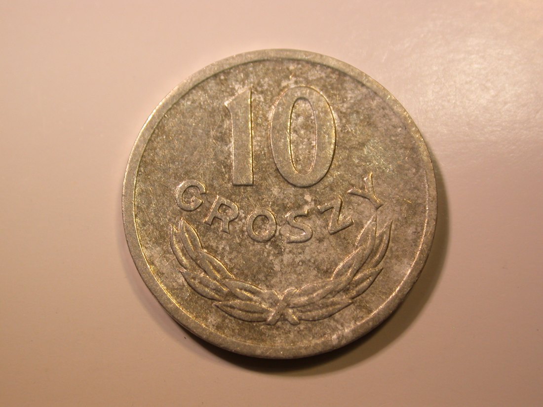 E27 Polen 10 Groszy 1968 in ss Originalbilder