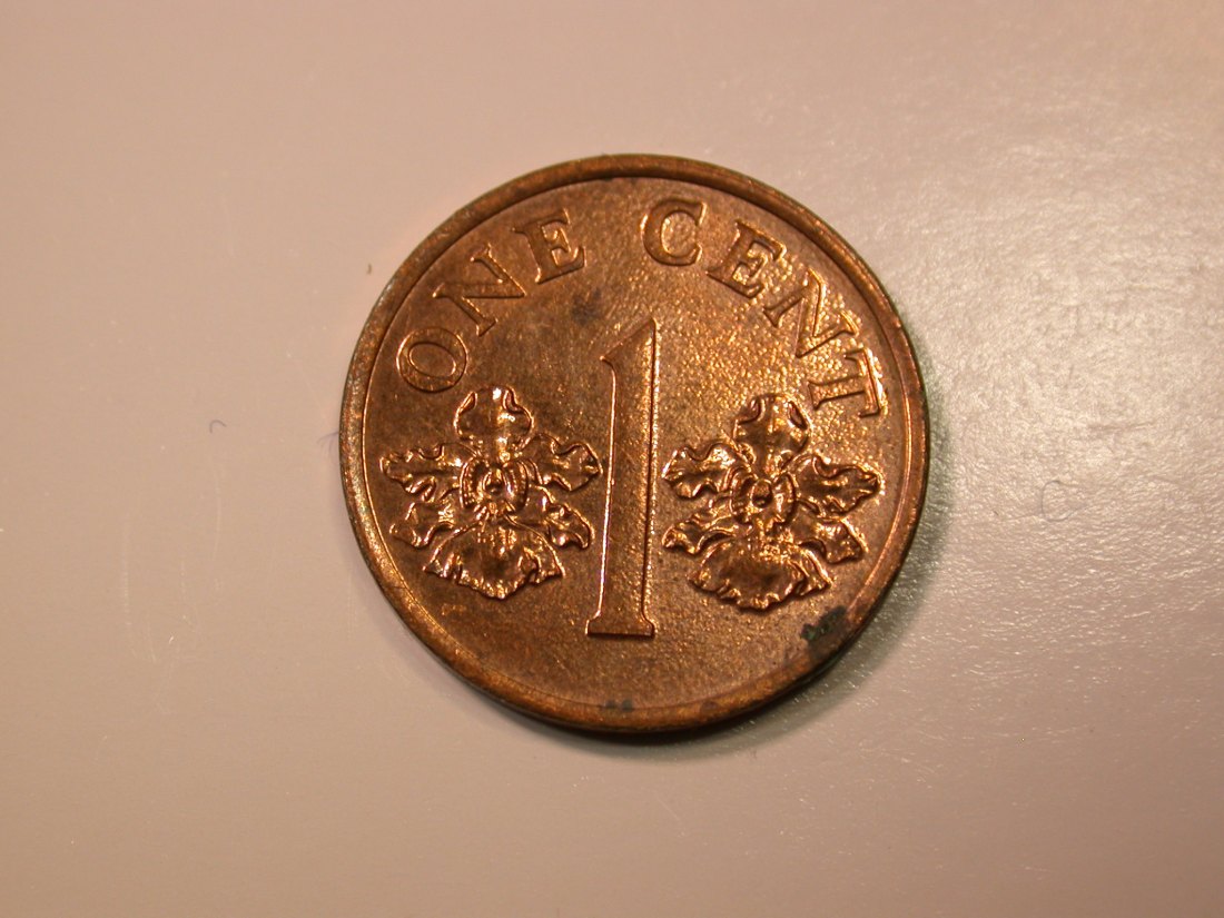 E27 Singapur 1 Cent 1995 in vz-st Originalbilder
