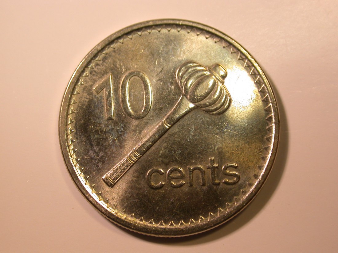  E27 Fiji  10 Cents 2009 in unc  Originalbilder   