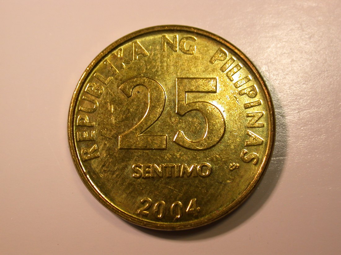E27 Philippinen 25 Sentimos 2004 in vz-st Originalbilder
