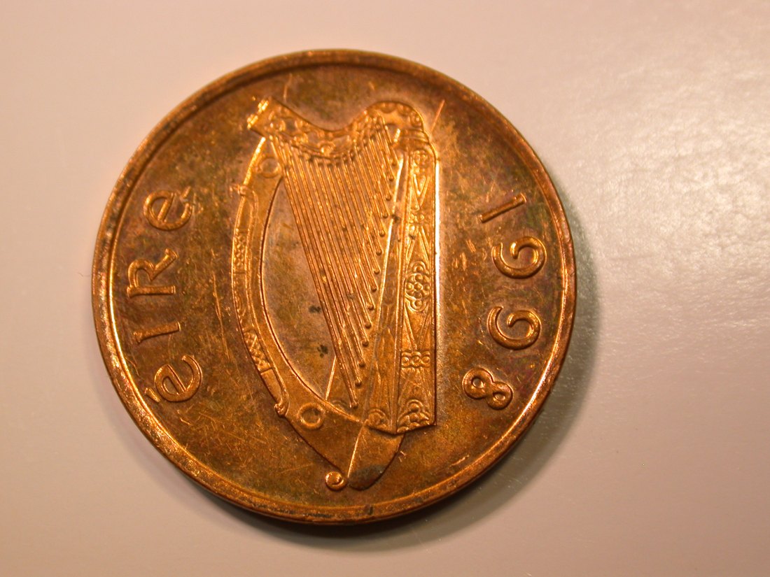  E27 Irland  1 Penny  1998 in vz-st  Originalbilder   
