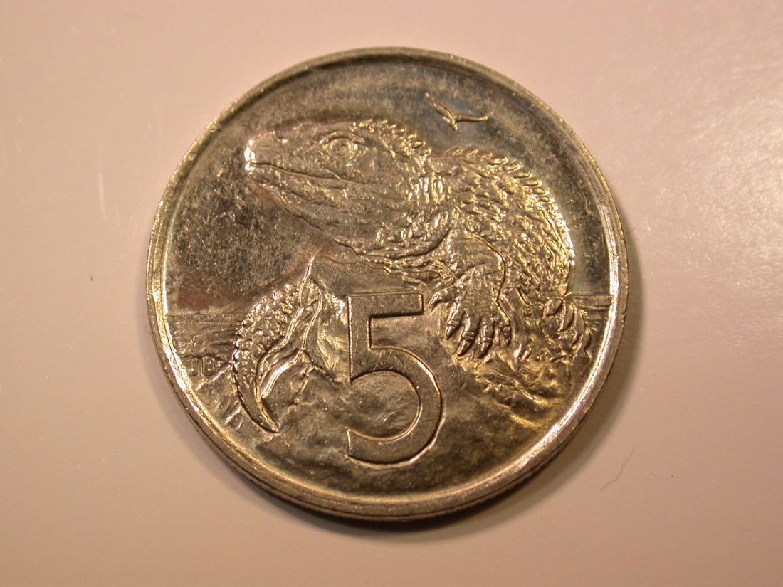 E27 Neuseeland 5 Cents 1997 in f.ST Originalbilder
