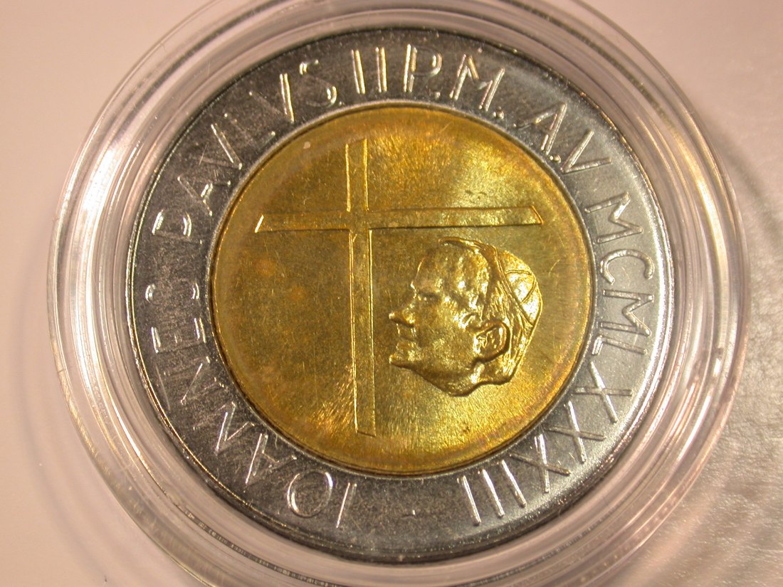  E28  Vatikan  500 Lire 1983 in unc/ST in Kapsel   Originalbilder   