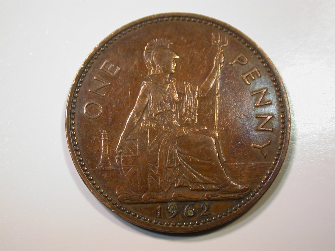  E28  Großbritannien  1 Penny 1962 in ss   Originalbilder   