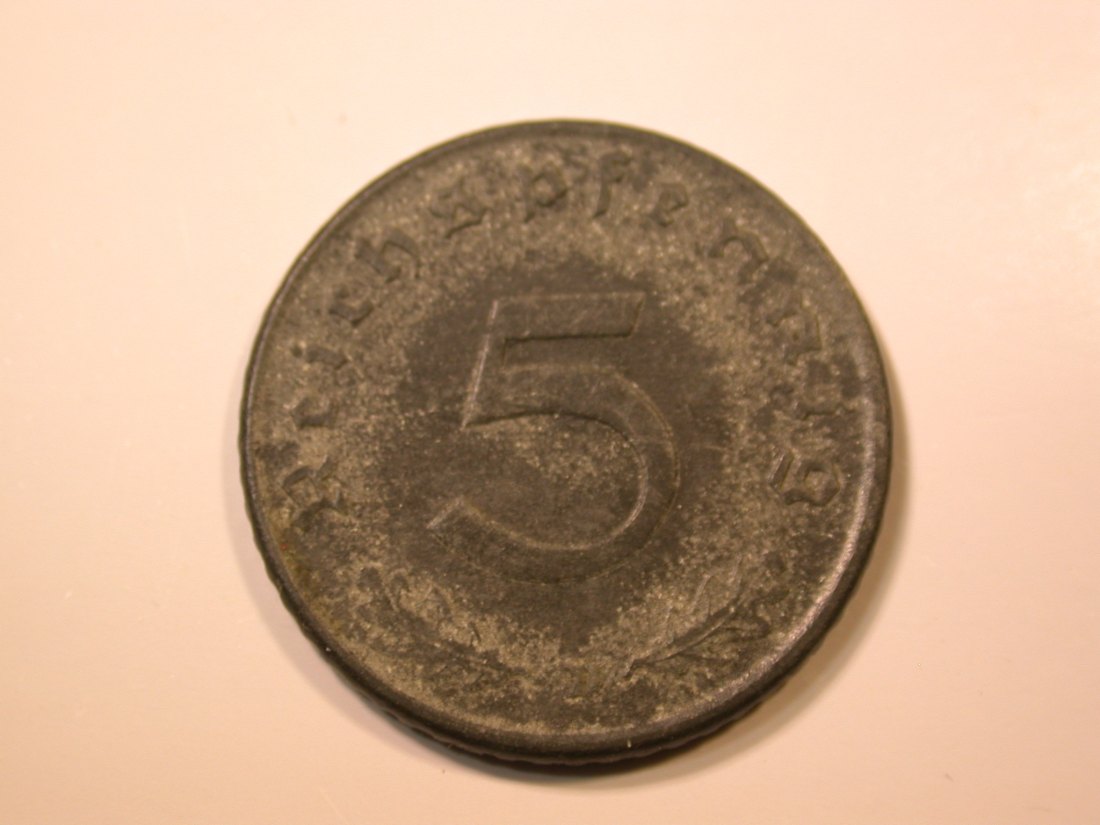 E28 Alliierte Besatzung 5 Pfennig 1947 D vz Originalbilder