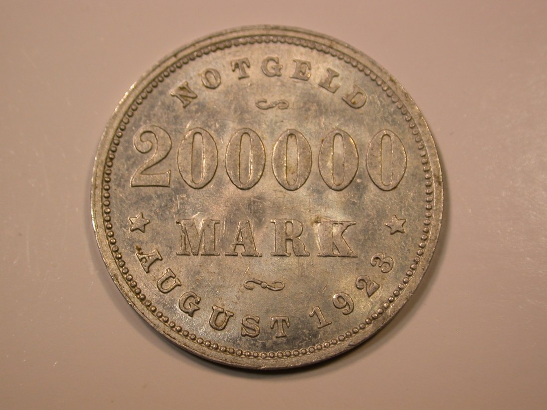  E28  Notgeld Hamburg 1923  200.000 Mark in vz-st   Originalbilder   