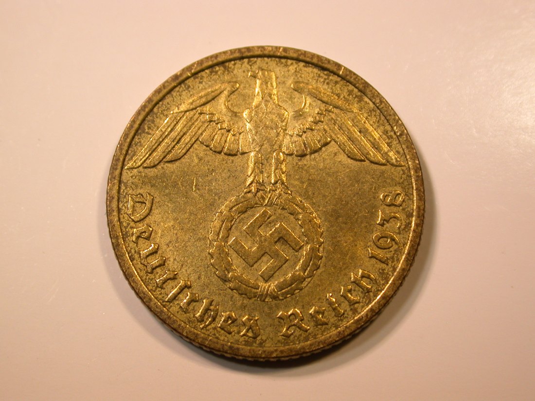  E28  3.Reich  10 Pfennig 1938 A in vz   Originalbilder   