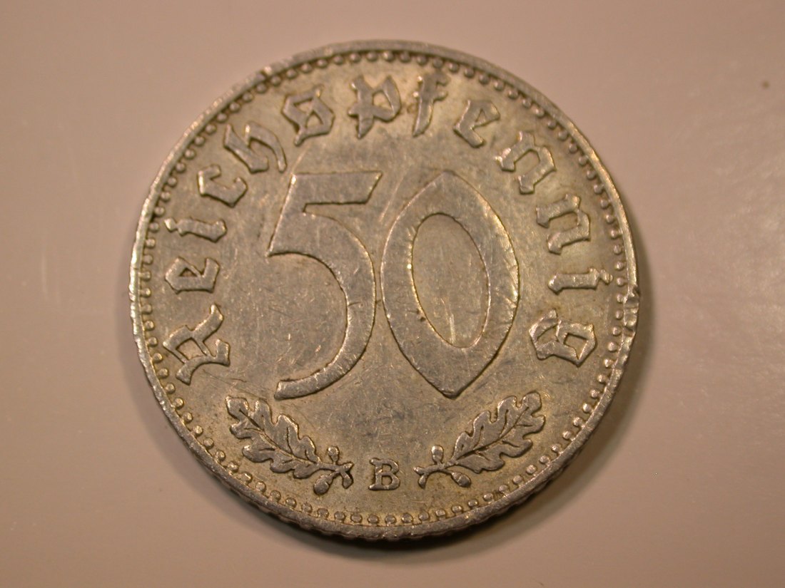  E28  3.Reich  50 Pfennig  1942 B in ss   Originalbilder   