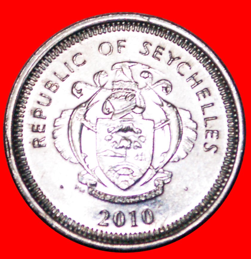  • GREAT BRITAIN (1993-2012): SEYCHELLES ★ 25 CENTS 2010 MINT LUSTER! LOW START ★ NO RESERVE!   