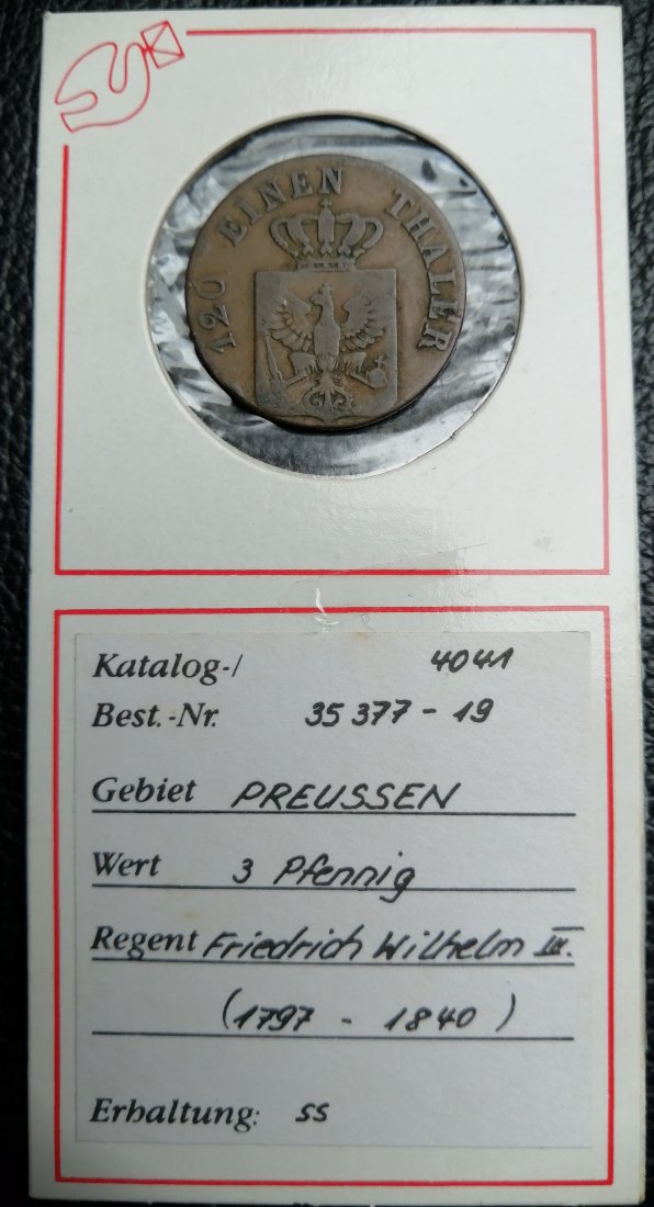  3 Pfennig Preussen 1833 A Altdeutschland AKS 33 XXL Bilder   