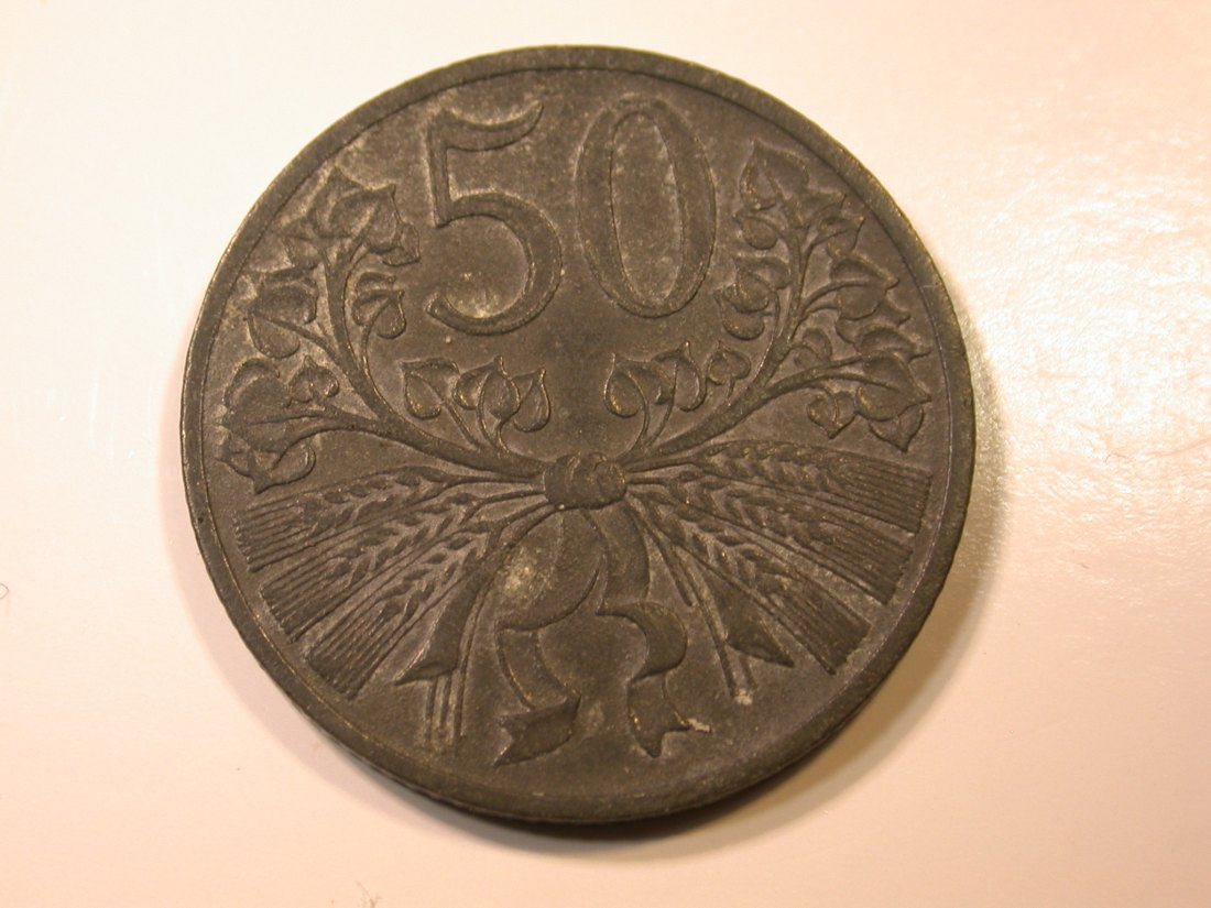 E29 Böhmen und Mähren 50 Heller 1942 in ss+/ss-vz selten ! Originalbilder