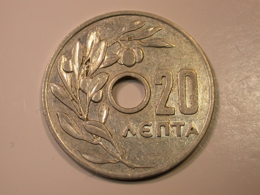 E29 Griechenland 20 Lepta 1959 in ss+ Originalbilder