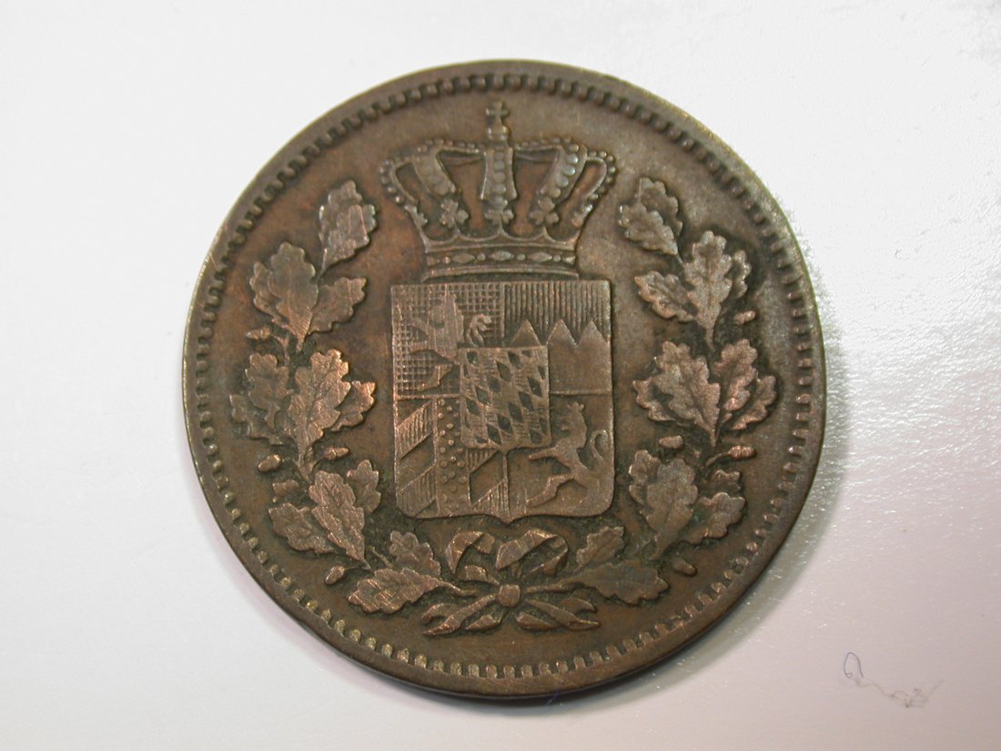  E29  Bayern  2 Pfennig  1866 in ss    Originalbilder   