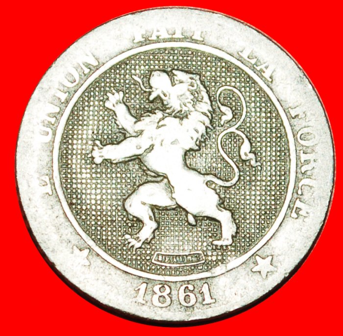  • LÖWE: BELGIEN ★ 5 CENTIMES 1861! OHNE VORBEHALT!   