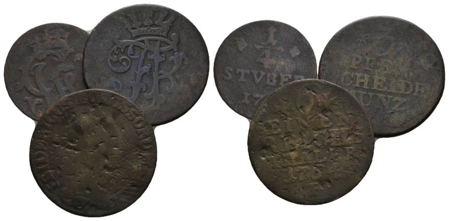  Altdeutschland,3 Kleinmünzen   