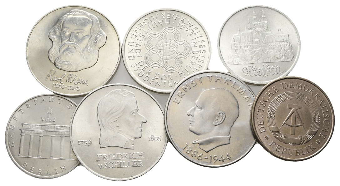  DDR, 7 Münzen   