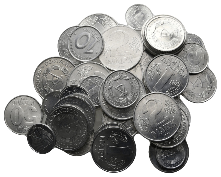  DDR, diverse Kleinmünzen-Aluminium   