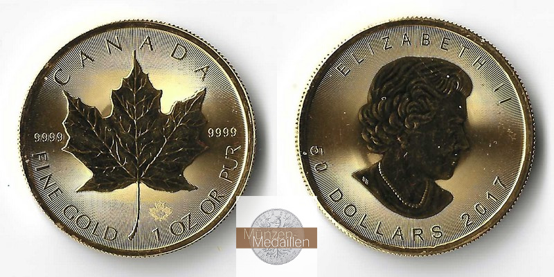 Kanada  50 Dollar MM-Frankfurt Feingold: 31,11g Maple Leaf 2017 