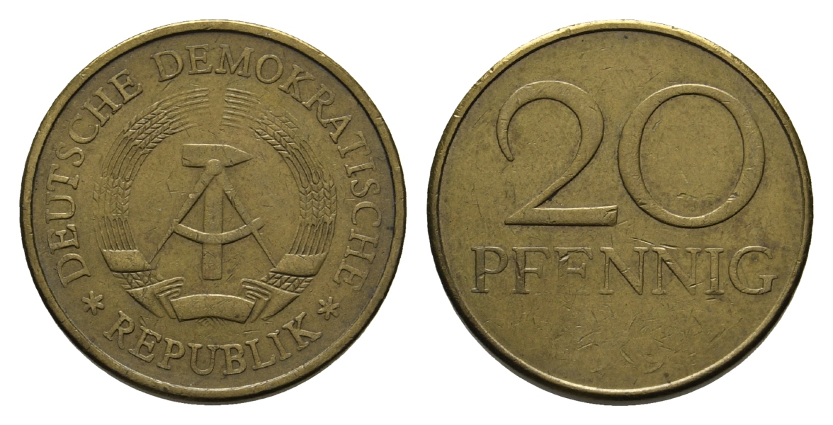  DDR, 20 Pfennig o.Jahr   