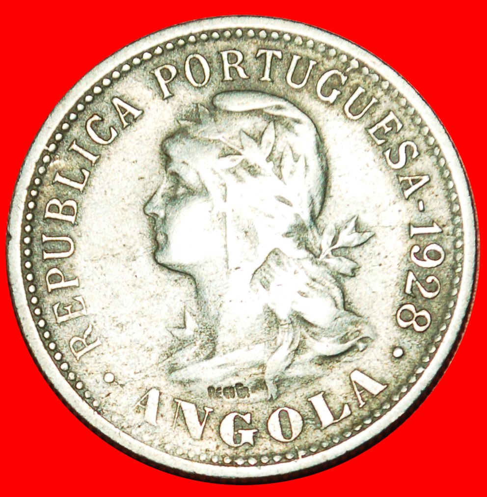  • PORTUGAL (1927-1928): ANGOLA ★ 20 CENTAVOS 4 MACUTAS 1928! OHNE VORBEHALT!   