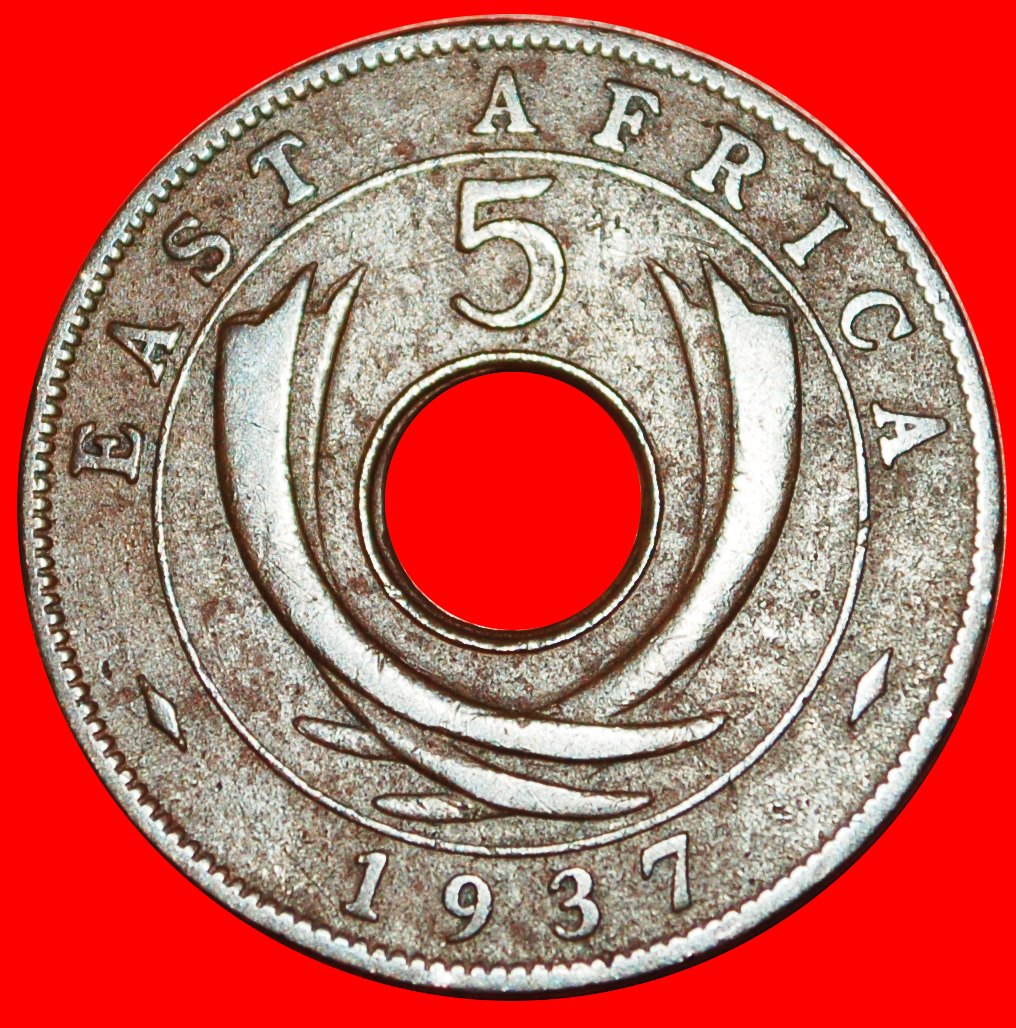  • GREAT BRITAIN (1937-1943): EAST AFRICA★5 CENTS 1937H! George VI (1937-1952) LOW START★ NO RESERVE!   